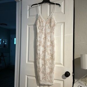 Pink Owl Midi Lace Bodycon Dress